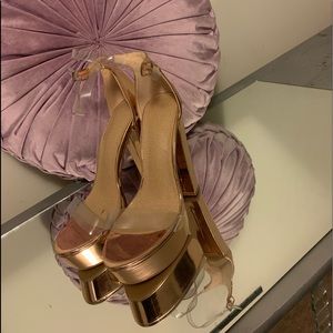 Gold platform shoes